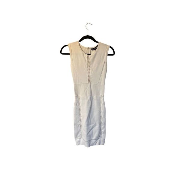 French connection women’s Cruz Danni white stretch, body con dress size 0 - Picture 4 of 6